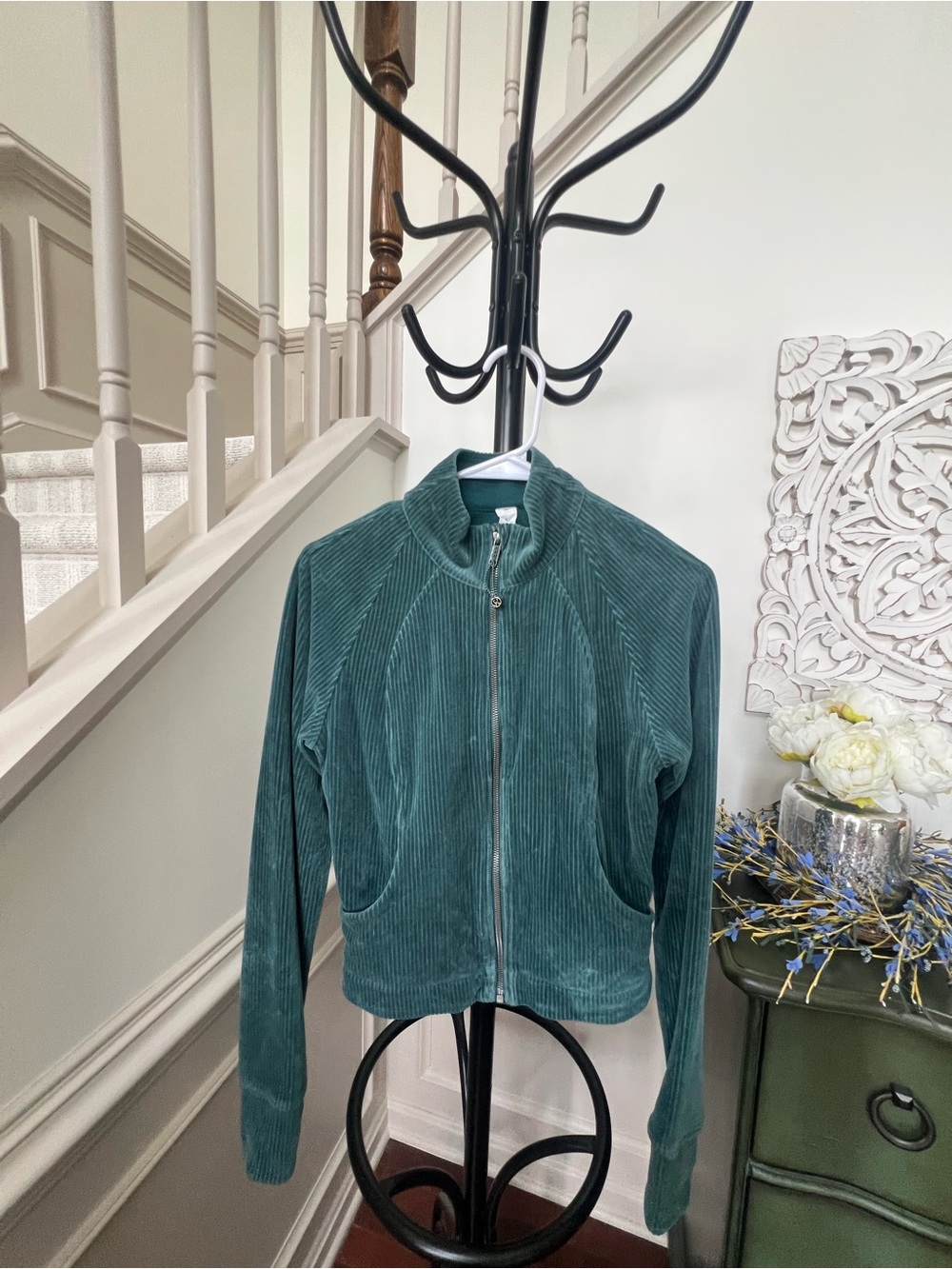lululemon athletica Teal Corduroy Zip Front Jacket